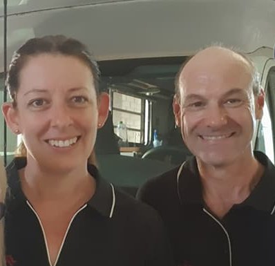 woman and man smiling